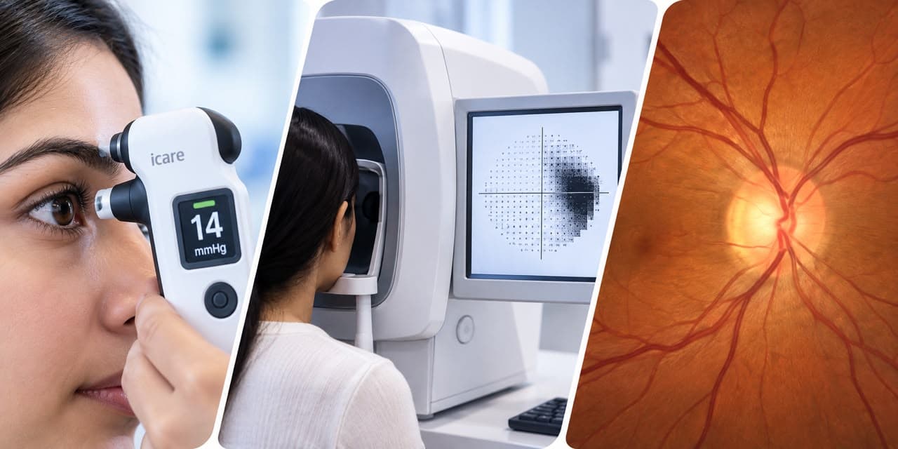 Phoropter used by an optometrist for glaucoma screening