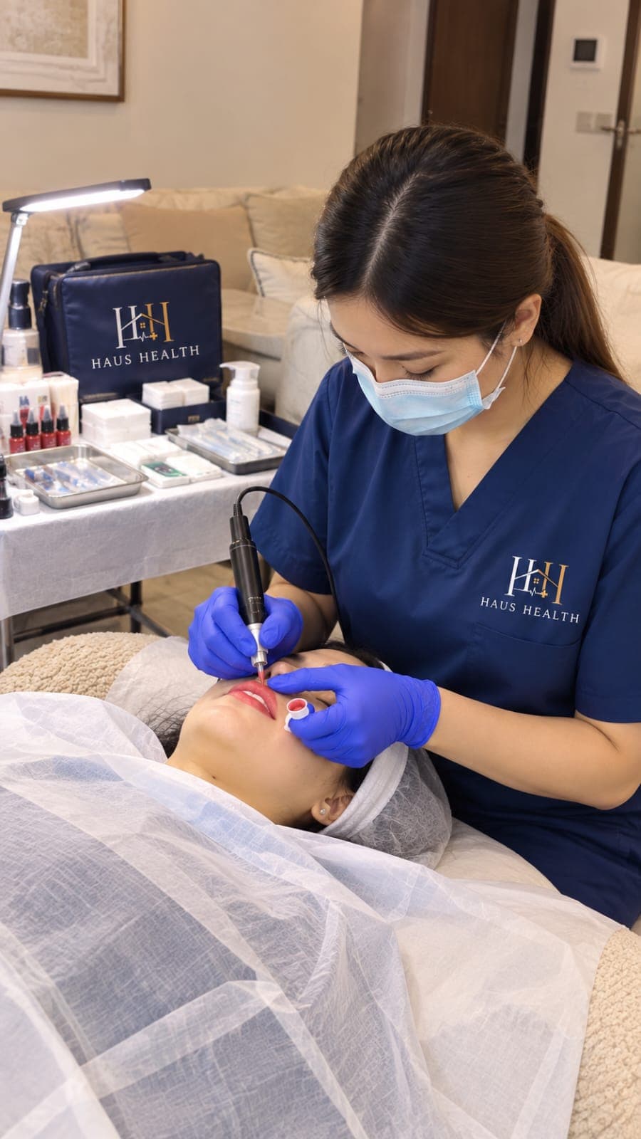 Lip micropigmentation and lip blush treatment
