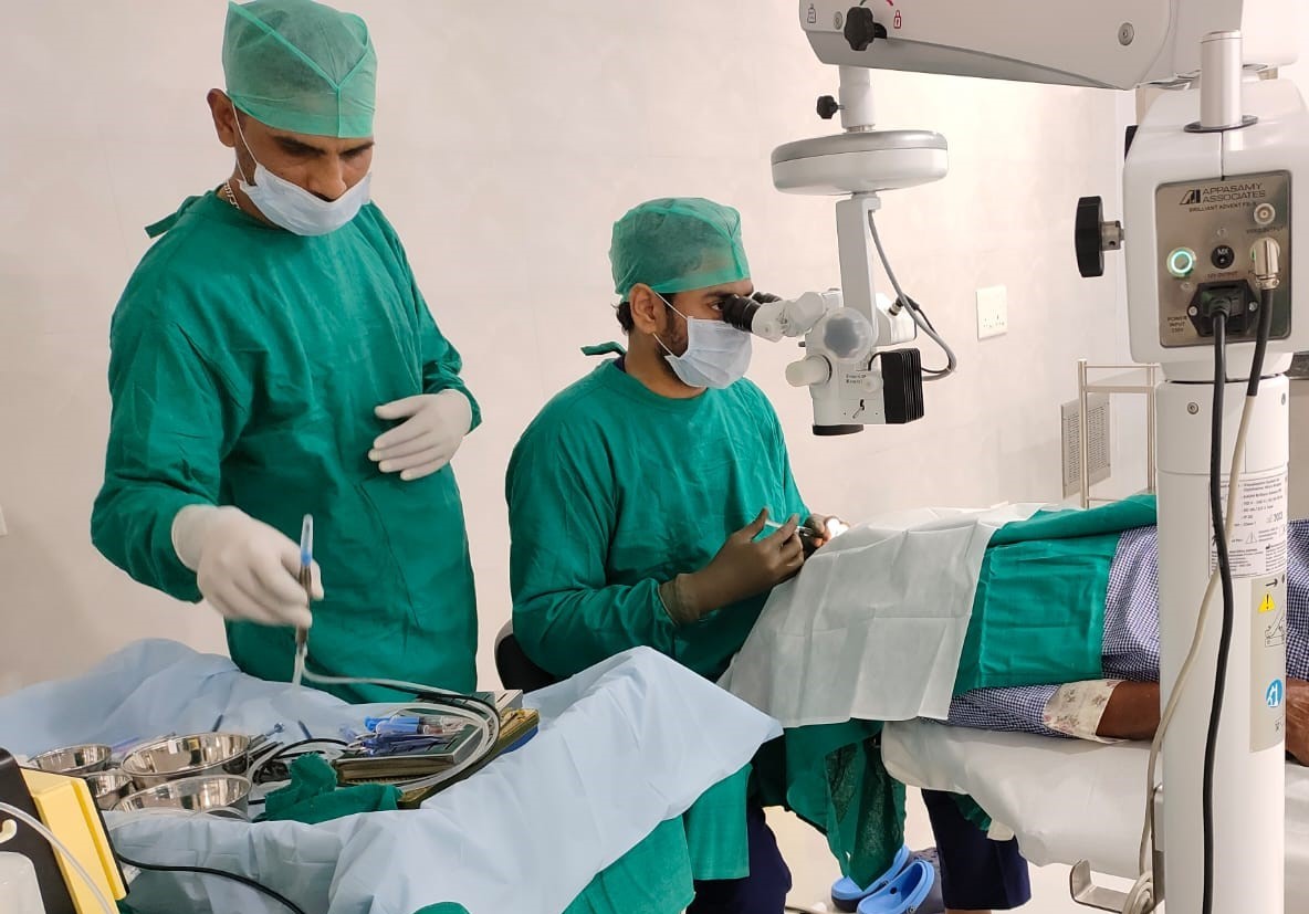 Modern ophthalmology examination room with advanced diagnostic equipment